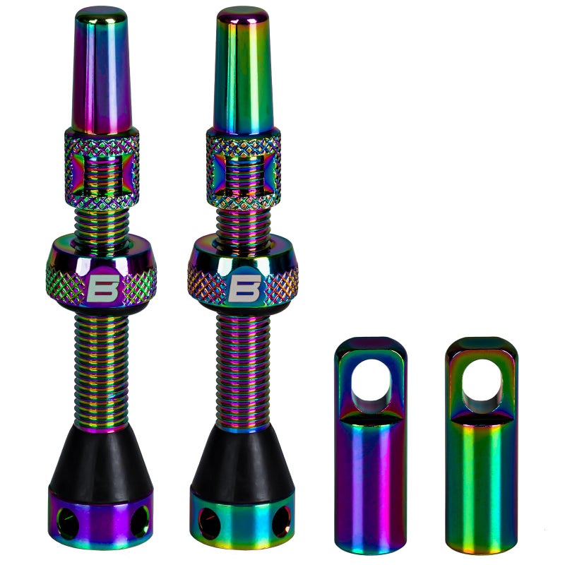BWSHLF Tubeless Presta Valve Stem 40/44/55/60/65/70/80/100 mm, Super Light Alloy Presta Valve Stem Kit with Valve Core Remover Tool and Valve Stem Caps - Multiple Color and Size Options(Pair) - Image 1